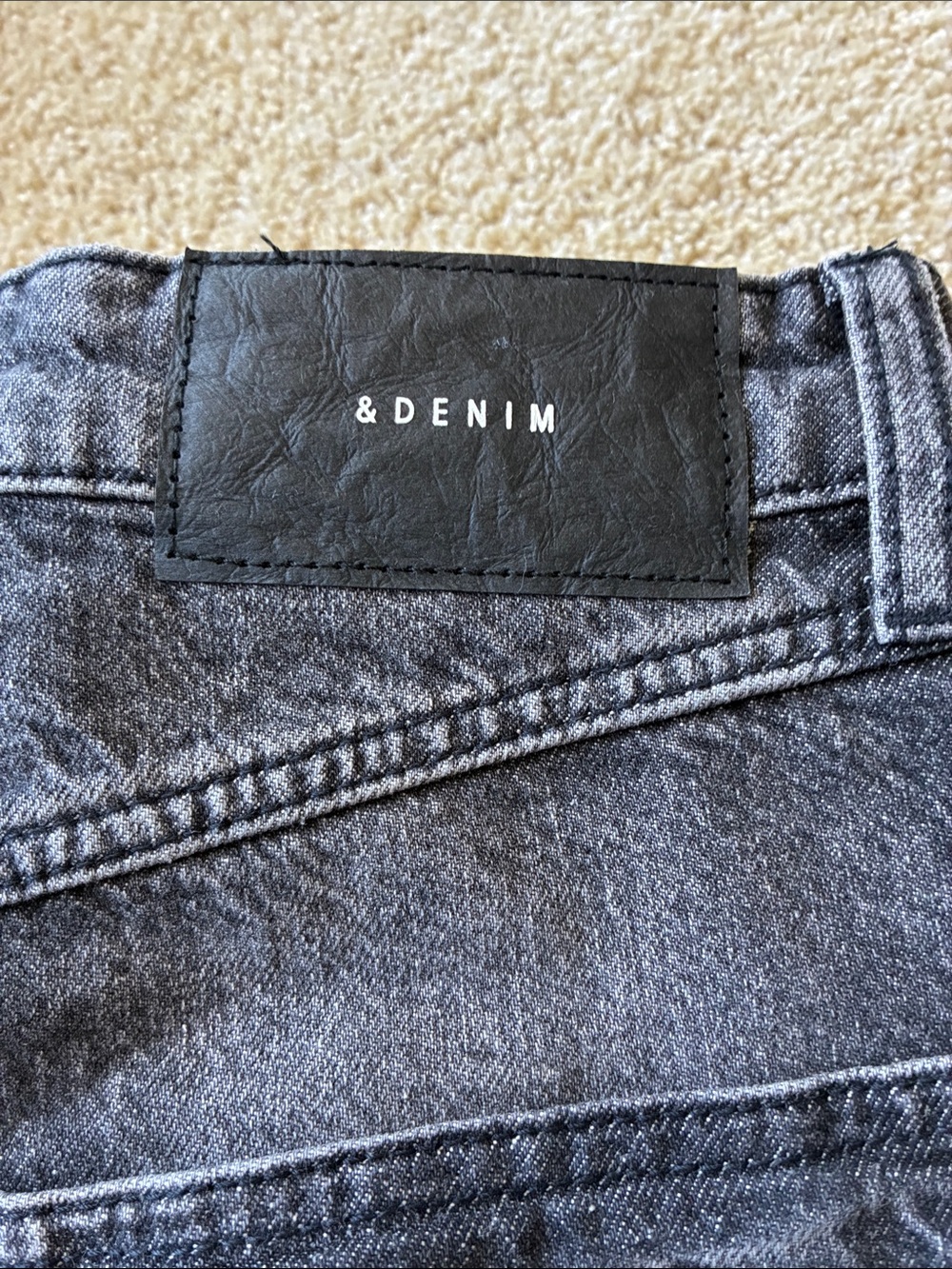 &DENIM Women's Washed Black Midi Skirt